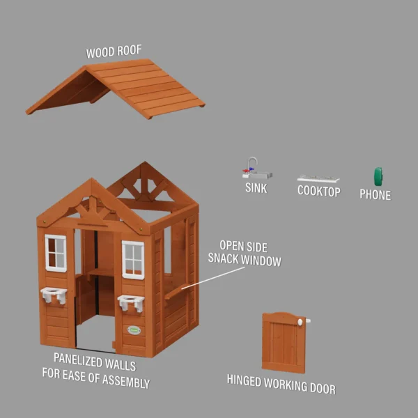 Backyard Discovery Timberlake All Cedar Wood Playhouse for 2-6 years - Image 11