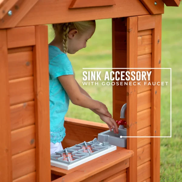 Backyard Discovery Timberlake All Cedar Wood Playhouse for 2-6 years - Image 3