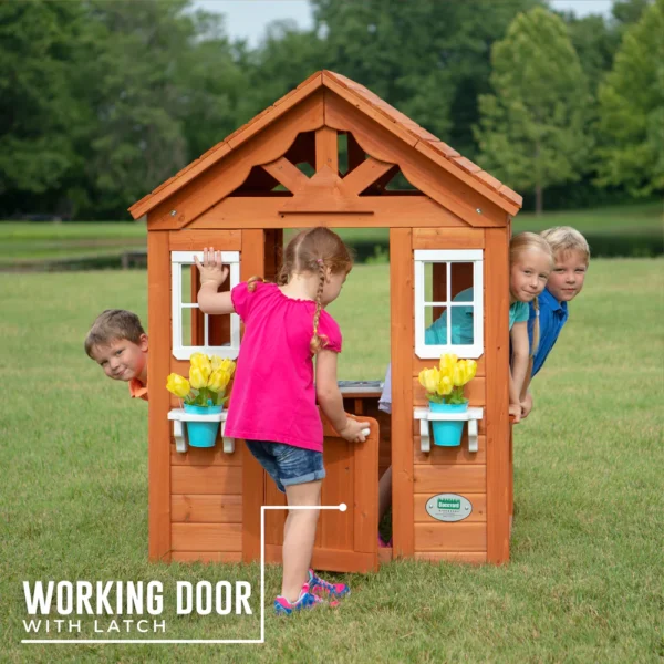 Backyard Discovery Timberlake All Cedar Wood Playhouse for 2-6 years - Image 5