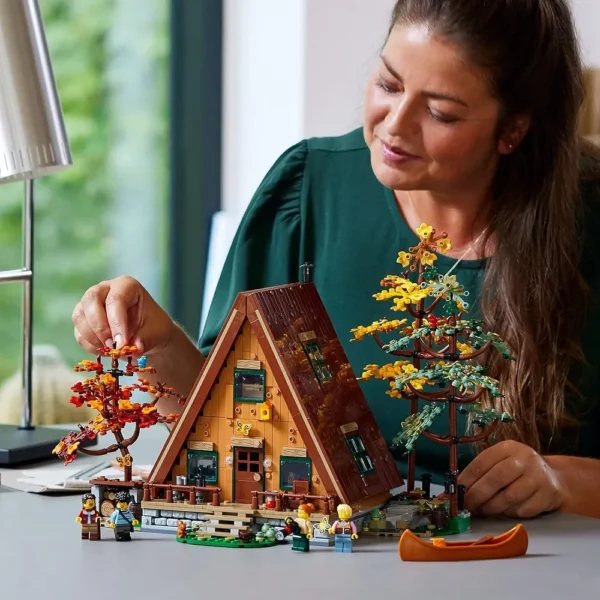 Lego Ideas 21338 A-Frame Cabin Collectible Display Set, Buildable Model ...