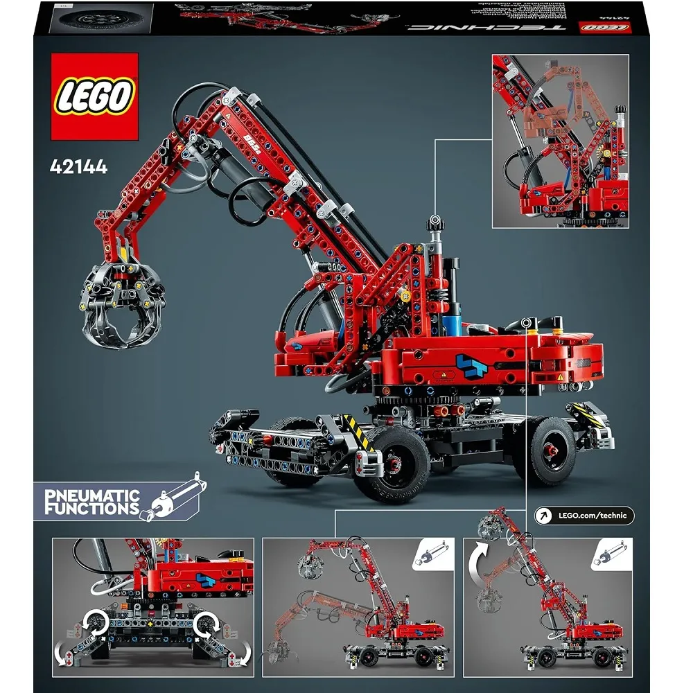 Lego Technic 42144 Material Handler with manual pneumatic function, model crane for 10+ years - Image 6