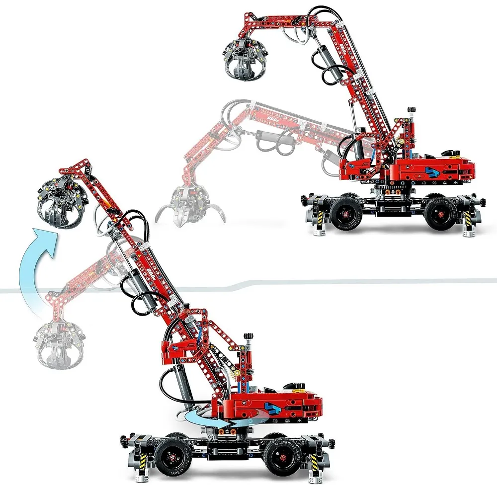 Lego Technic 42144 Material Handler with manual pneumatic function, model crane for 10+ years - Image 3