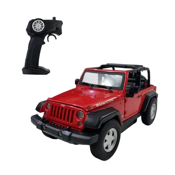 Jeep Rubicon RC Car 1/24 Scale Diecast Model with Rechargeable Battery for 6+ Years (JP-25049)