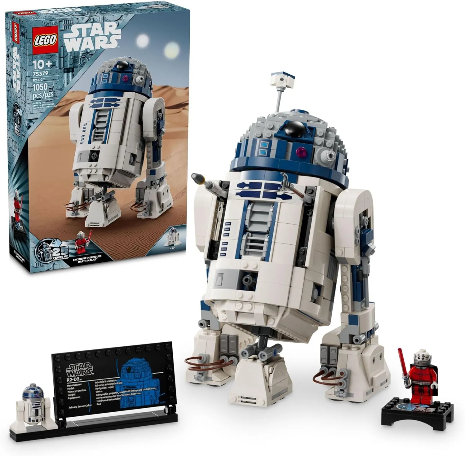 Lego Star Wars 75379 R2-D2 Brick Built Droid Figure Building Set, Collectible for 10+ Years (1050 Pcs)
