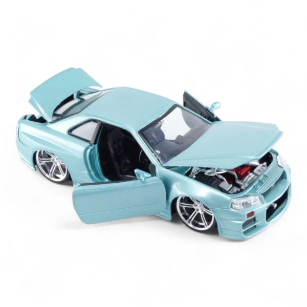 Jada Toys 1/24 Scale Fast & Furious Brian's Nissan Skyline GTR (BNR34) Diecast Car Model for 14+ Years - Image 2