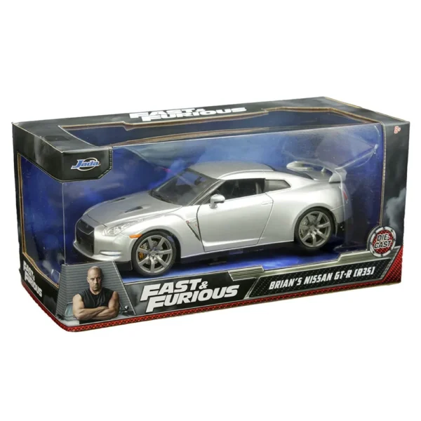 Jada Toys 1/24 Scale Fast & Furious Brian's Nissan GTR R35 Diecast Car Model for 14+ Years (SilveR) - Image 5