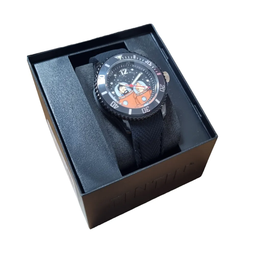 Tintin Moon Watch - Tintin & Haddock, Black Band (Small) Ref: 82434 - Image 2
