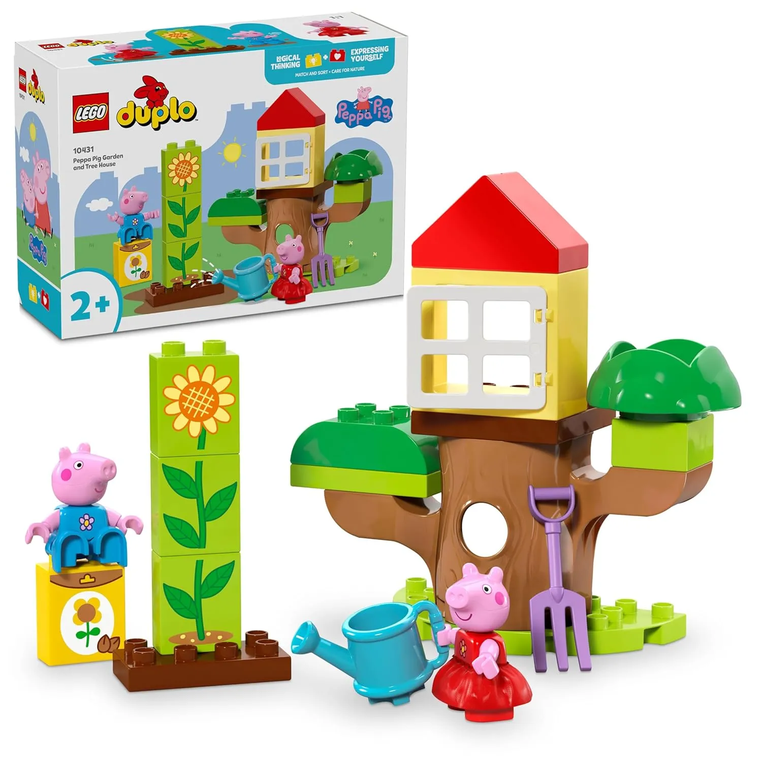 Lego 10431 Duplo Peppa Pig Garden & Tree House for 2+ Years Building Block Set, Pretend Play