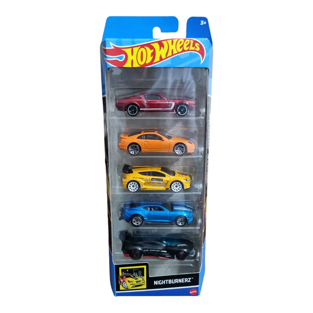 Hot Wheels - 5 Pack Nightburnerz - Diecast Car Models for 3+ Years