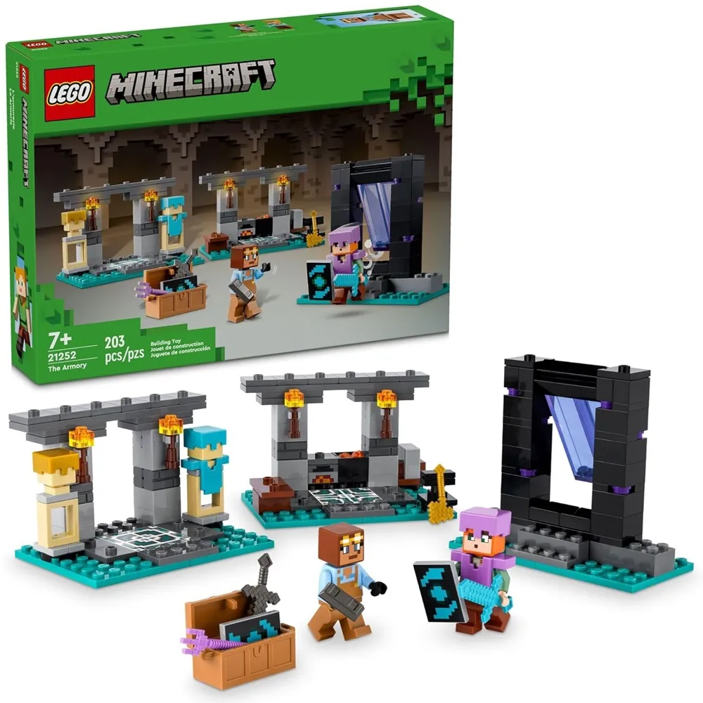 Lego Minecraft 21252 The Armory Building Set - Includes Popular Minecraft Figures Alex and Armorsmith