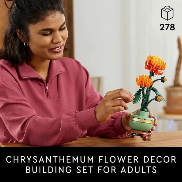 Lego Icons 10368 Chrysanthemum Flower Decor Building Set for Adults 18+ Years (278 Pieces) - Image 3