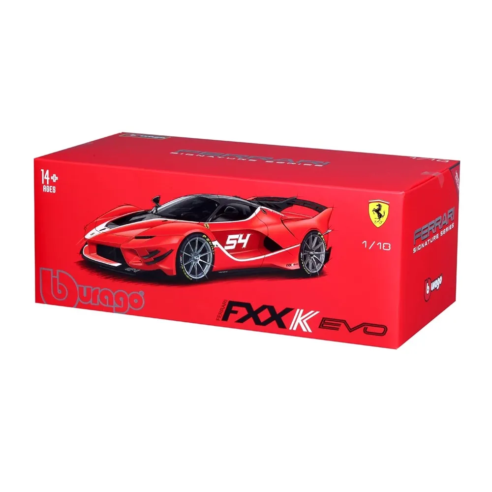 Bburago Signature Series - 1/18 Scale Ferrari FXX K Evo #54 Diecast Car Model (Red) - Image 3