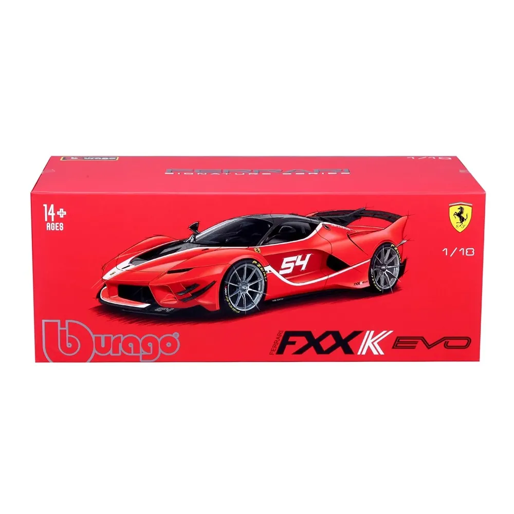 Bburago Signature Series - 1/18 Scale Ferrari FXX K Evo #54 Diecast Car Model (Red) - Image 4