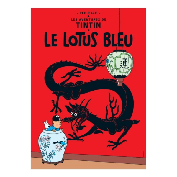 Tintin Poster - The Blue Lotus (FR) 50 x 70 cms