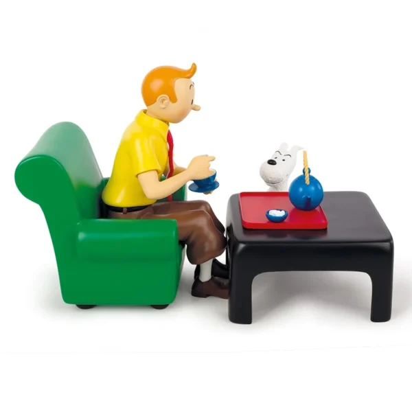 Tintin Resin Statue - Tintin having Tea (Height 18 cms) - Image 2