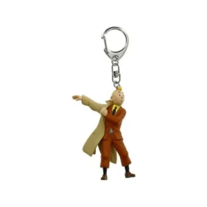 Tintin PVC Keychain - Tintin Puts on the Trench 5.5 cms Ref# 42479