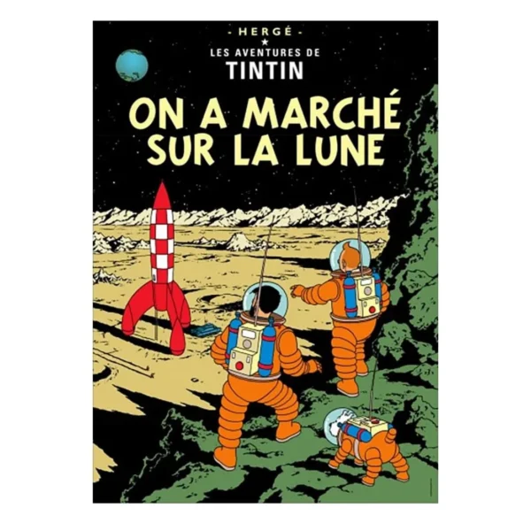 tintin poster the explorers of the moon