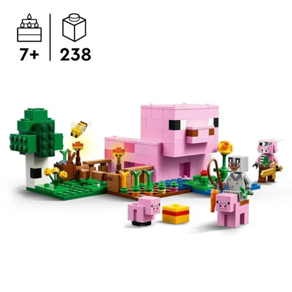 LEGO Minecraft 21268 The Baby Pig House Gamer Building Toy Set for kids 7+ Years (238 Pcs) - Image 2
