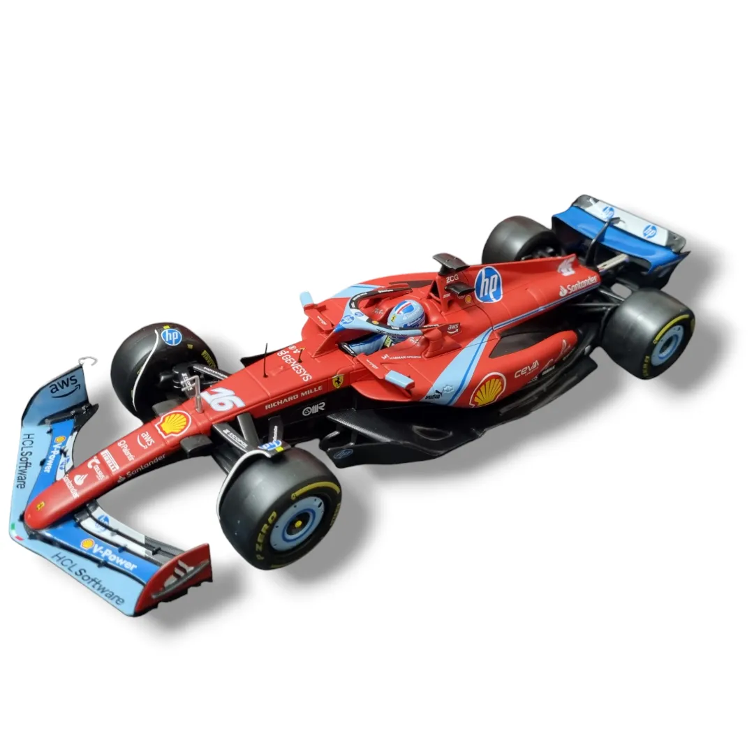 bburago 1/18 scale ferrari sf 24 charles leclerc miami gp model