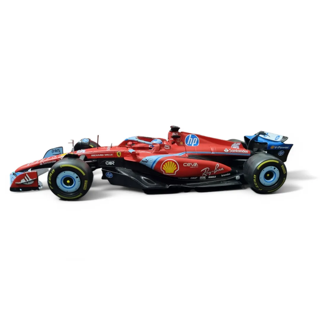 Bburago 1/18 Ferrari SF-24 Formula 1 #16 Charles Leclerc Maimi GP Diecast Car Model for 14+ Years - Image 3