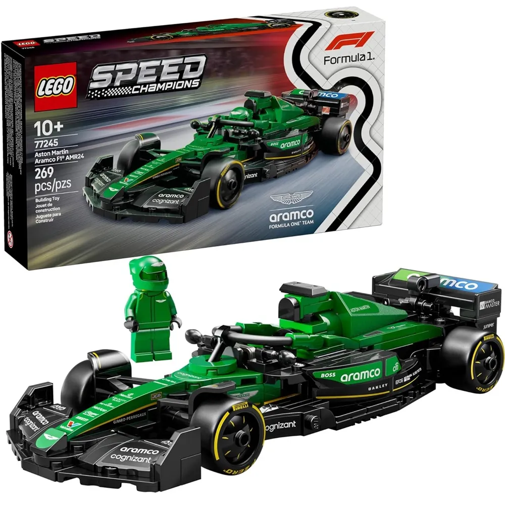 Lego Speed Champions 77245 Aston Martin Aramco F1 AMR24 Race Car Building Set for 10+ Years (269 Pcs)