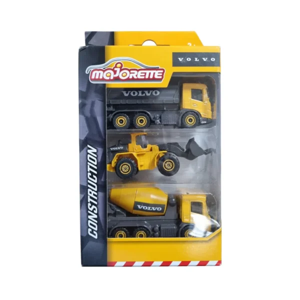 Majorette Volvo Construction 3-pack Diecast Model Set (Size 7.5cm) - Set II