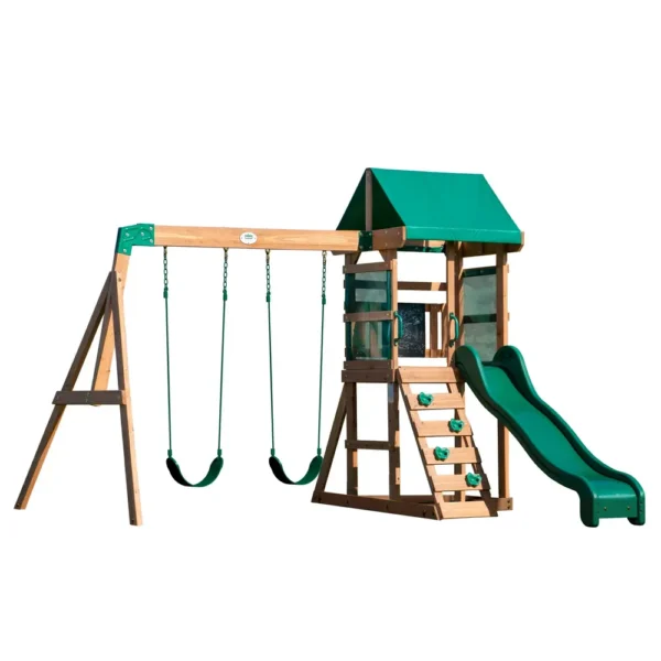 Backyard Discovery Buckley Hill Wooden Swing Set for Kids