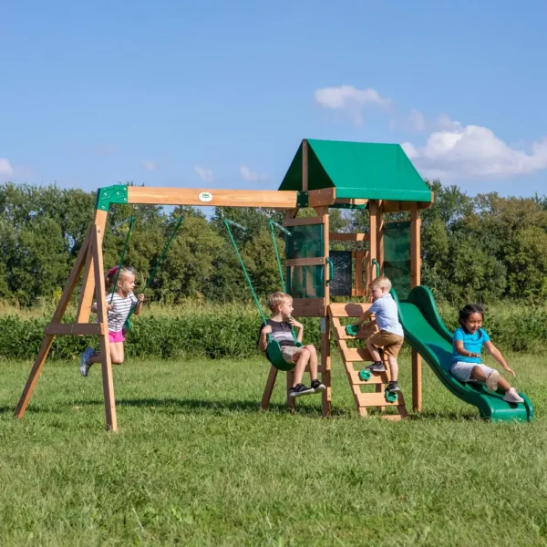 Backyard Discovery Buckley Hill Wooden Swing Set for Kids - Image 2