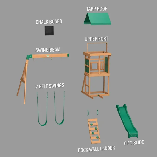 Backyard Discovery Buckley Hill Wooden Swing Set for Kids - Image 9