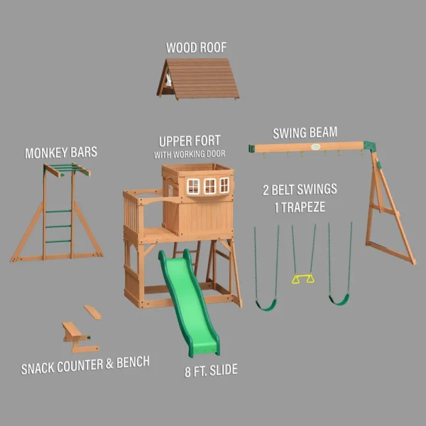 Backyard Discovery Montpelier Wooden Swing Set for Kids - Image 3