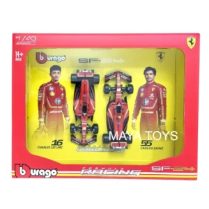 Bburago 1/43 Ferrari SF-24 Set of 2 Formula 1 Models #16 Charles Leclerc & #55 Carlos Sainz