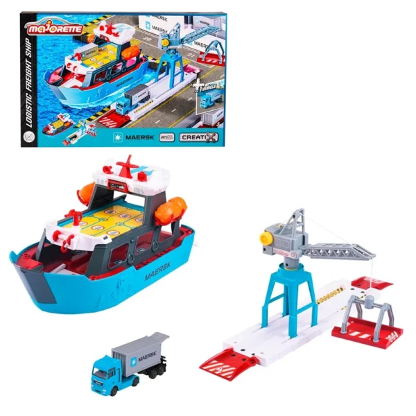 Majorette - Creatix Toy Port with Container Ship - Maersk Logistics for 5+ Years (Playset)