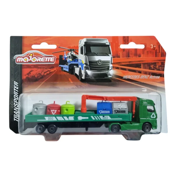 Majorette Transporter Mercedes-Benz Actros Recycler Diecast Model for 3+ Years