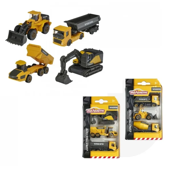 Majorette Volvo Construction Bundle (6 Diecast Models) for 3+ Years
