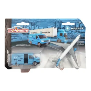 Majorette Logistics Volvo-Maersk Air Cargo & Volkswagen Diecast Model for 3+ Years
