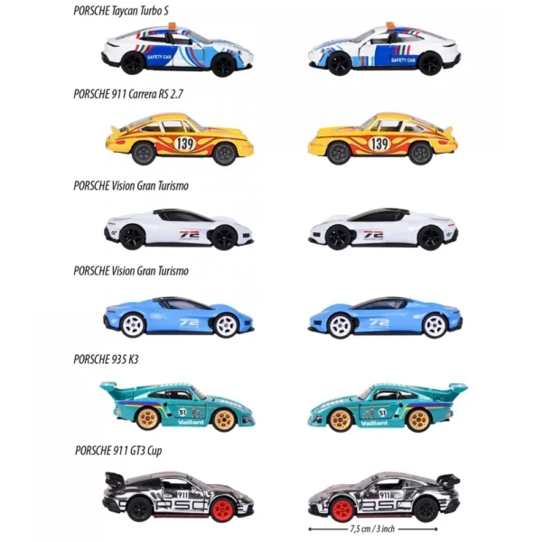 Majorette Porsche Deluxe Edition - Set of 6 Diecast Car Models for 3+ Years - Image 4
