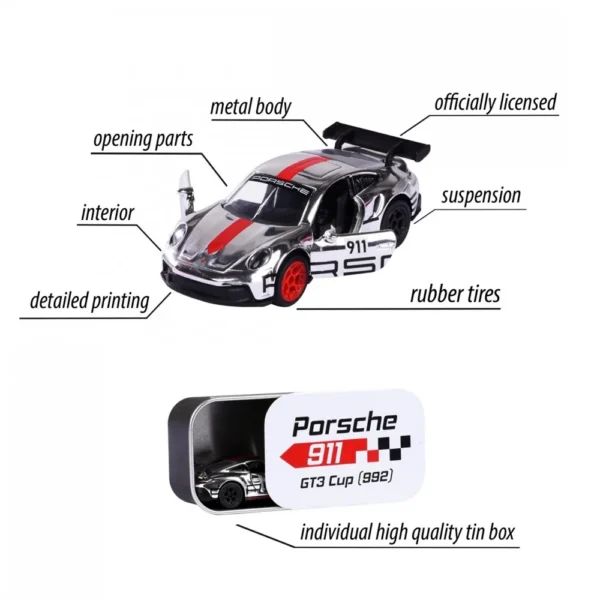 Majorette Porsche Deluxe Edition - Set of 6 Diecast Car Models for 3+ Years - Image 5