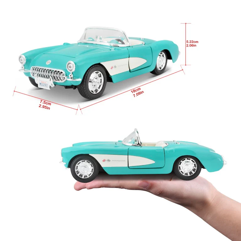 Maisto 1:24 Scale 1957 Chevrolet Corvette Diecast Car Model for Collectors 14+ Years (Sea Green) - Image 7