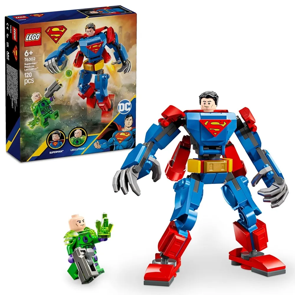 Lego DC Superman 76302 Super Heroes Superman Mecha vs. Rex Luther Toy Building Set for 6+ Years (120 Pcs)