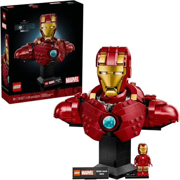 Lego Marvel 76327 Iron Man MK4 Bust Building Kit for Adults 18+ Years with Minifigure (436 Pcs)