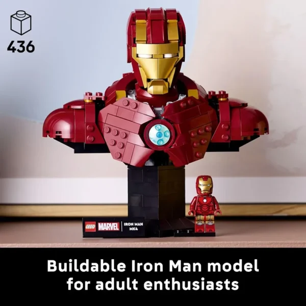 Lego Marvel 76327 Iron Man MK4 Bust Building Kit for Adults 18+ Years with Minifigure (436 Pcs) - Image 2