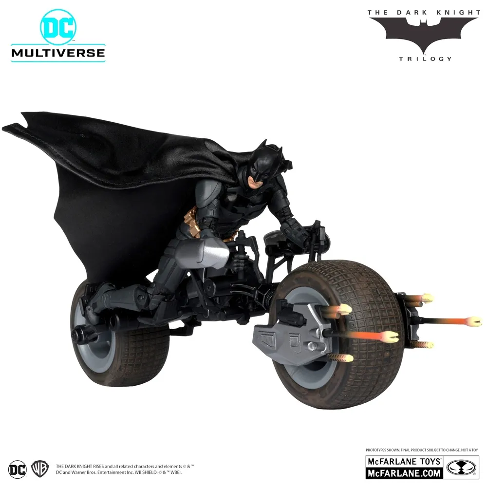 Batpod with Batman (The Dark Knight) DC Multiverse Action Figure By Mcfarlane Toys for 14+ Years - Gold Label - Image 4