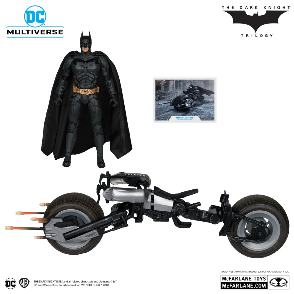 Batpod with Batman (The Dark Knight) DC Multiverse Action Figure By Mcfarlane Toys for 14+ Years - Gold Label - Image 3