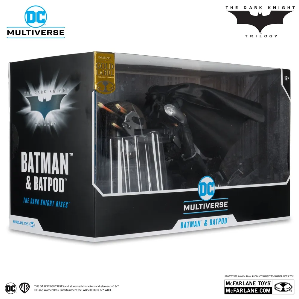 Batpod with Batman (The Dark Knight) DC Multiverse Action Figure By Mcfarlane Toys for 14+ Years - Gold Label - Image 7