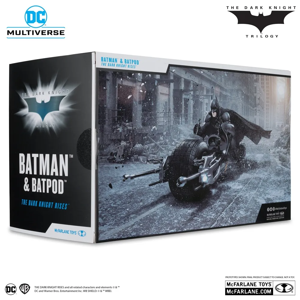 Batpod with Batman (The Dark Knight) DC Multiverse Action Figure By Mcfarlane Toys for 14+ Years - Gold Label - Image 6