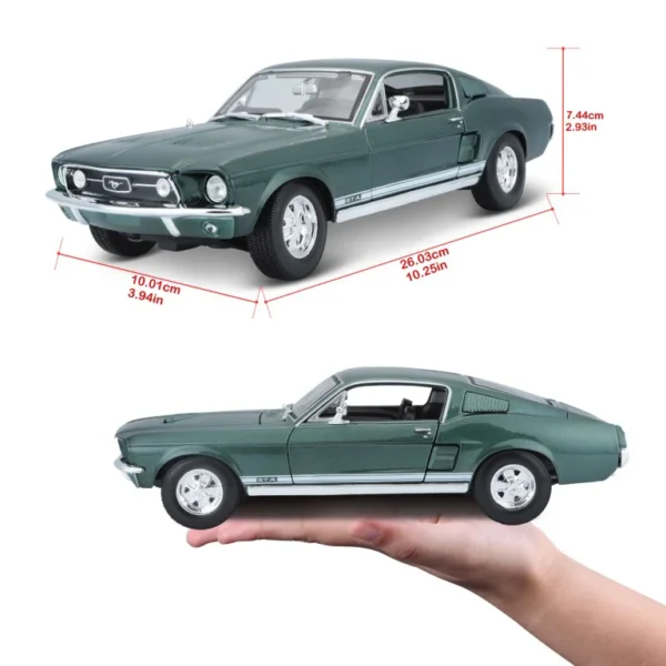 Maisto 1:18 Scale 1967 Ford Mustang GTA Fastback Diecast Car Model for Collectors for 14+ Years - Image 5