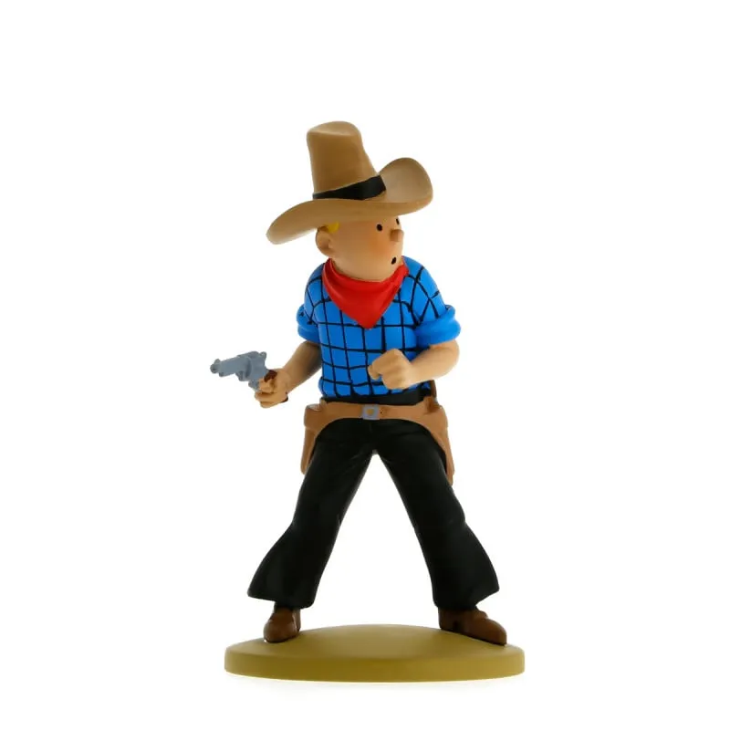 Tintin Resin Figurine - Tintin Cowboy Statue 12 cms for Collectors
