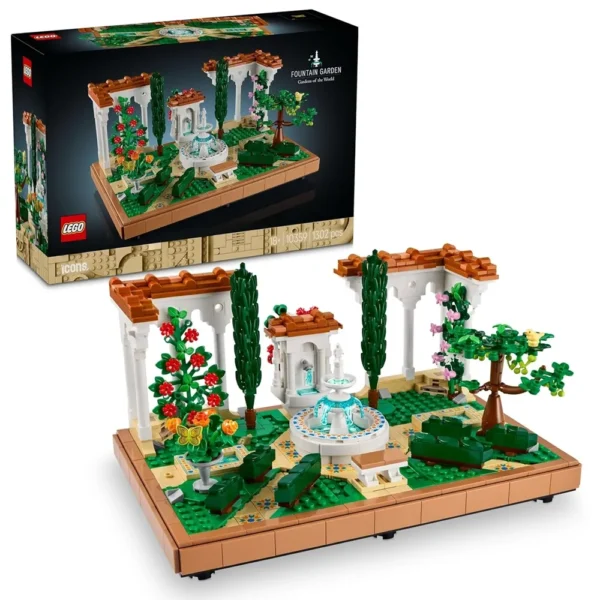 Lego Icons 10359 Fountain Garden - Gardens of the World Building Set - Home Office Decor for 18+ Years (1302 Pcs) - Image 4