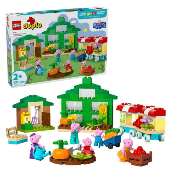 lego duplo 10461 peppa pig grandpa pig greenhouse building block toy for toddlers