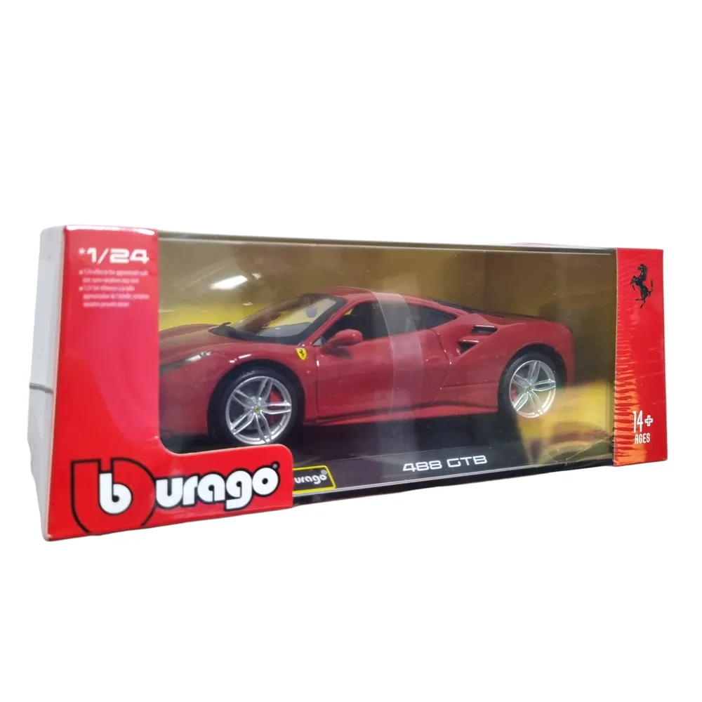 Bburago 1:24 Scale Ferrari 488 GTB Diecast Car Model for Collectors 14+ Year (Color Brick Red) - Image 5
